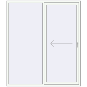 Buy Sliding patio doors 1860x2150 mm REHAU SYNEGO SLIDE RAL 9016 Traffic white two-sided