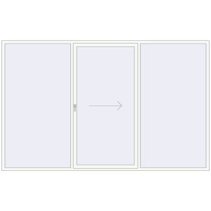 Buy Sliding patio doors 3500x2200 mm PATIO DOOR REHAU SYNEGO RAL 9016 Traffic white two-sided