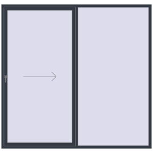 Buy Sliding patio doors 2500x2400 mm REHAU SYNEGO SLIDE ANTHRACITE_GREY_STRUKTURAL two-sided