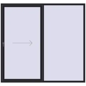 Zamów teraz Przesuwane drzwi tarasowe 2350x2200 mm PATIO DOOR REHAU BRILLANT DESIGN BLACK_ULTI-MATT dwustronny