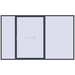 Buy Sliding patio doors 3800x2300 mm PATIO DOOR REHAU SYNEGO ANTHRACITE_GREY_STRUKTURAL two-sided