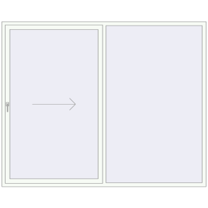 Buy Sliding patio doors 2600x2100 mm REHAU SYNEGO SLIDE RAL 9016 Traffic white two-sided
