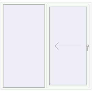 Buy Sliding patio doors 1900x1850 mm PATIO DOOR REHAU BRILLANT DESIGN RAL 9016 Traffic white two-sided