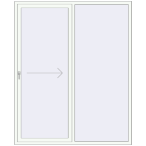 Buy Sliding patio doors 1800x2200 mm PATIO DOOR REHAU BRILLANT DESIGN RAL 9016 Traffic white two-sided