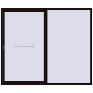 Buy Sliding patio doors 2500x2100 mm PATIO DOOR REHAU BRILLANT DESIGN BLACK_BROWN two-sided