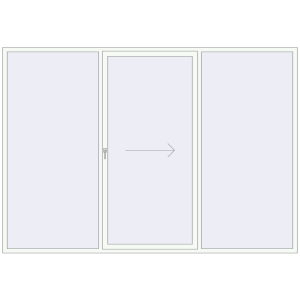 Buy Sliding patio doors 3300x2300 mm PATIO DOOR REHAU SYNEGO RAL 9016 Traffic white two-sided