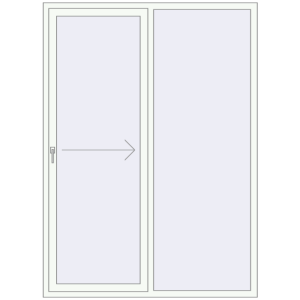Buy Sliding patio doors 1640x2200 mm REHAU SYNEGO SLIDE RAL 9016 Traffic white two-sided