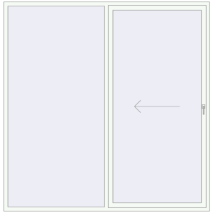 Buy Sliding patio doors 2500x2539 mm REHAU GENEO HST RAL 9016 Traffic white two-sided