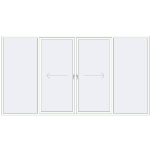 Buy Sliding patio doors 4000x2140 mm PATIO DOOR REHAU BRILLANT DESIGN RAL 9016 Traffic white two-sided