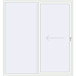 Buy Sliding patio doors 2180x2340 mm PATIO DOOR REHAU SYNEGO RAL 9016 Traffic white two-sided