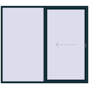 Buy Sliding patio doors 2440x2160 mm PATIO DOOR REHAU SYNEGO STEEL_BLUE two-sided
