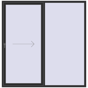 Buy Sliding patio doors 2150x2200 mm PATIO DOOR REHAU BRILLANT DESIGN BLACK_STRUCTURAL two-sided