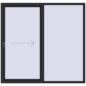 Buy Sliding patio doors 2000x1900 mm PATIO DOOR REHAU BRILLANT DESIGN BLACK_ULTI-MATT two-sided