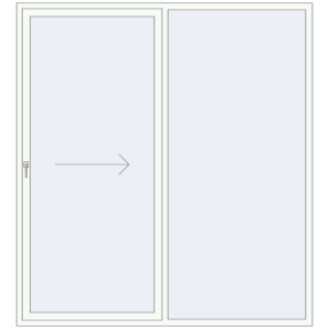 Buy Sliding patio doors 2200x2400 mm REHAU GENEO HST RAL 9016 Traffic white two-sided