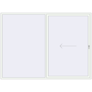Buy Sliding patio doors 3000x2200 mm REHAU GENEO HST RAL 9016 Traffic white two-sided