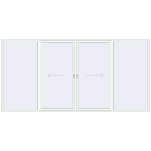 Buy Sliding patio doors 4500x2200 mm PATIO DOOR REHAU BRILLANT DESIGN RAL 9016 Traffic white two-sided
