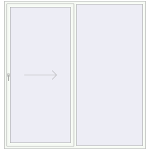 Zamów teraz Przesuwane drzwi tarasowe 2400x2500 mm REHAU GENEO HST RAL 9016 Traffic white dwustronny