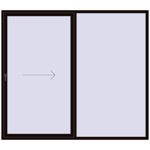 Buy Sliding patio doors 2500x2200 mm REHAU SYNEGO SLIDE BLACK_BROWN two-sided