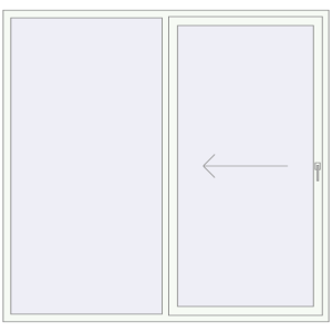 Buy Sliding patio doors 2120x2030 mm PATIO DOOR REHAU BRILLANT DESIGN RAL 9016 Traffic white two-sided
