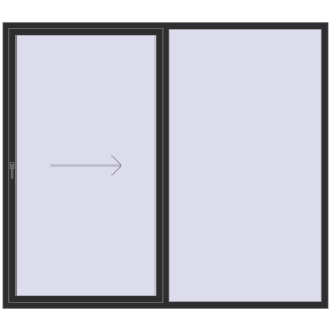 Buy Sliding patio doors 2500x2200 mm REHAU SYNEGO SLIDE ANTHRACITE_GREY_GLATT two-sided