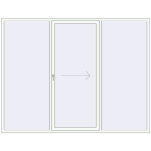 Buy Sliding patio doors 2800x2165 mm PATIO DOOR REHAU BRILLANT DESIGN RAL 9016 Traffic white two-sided