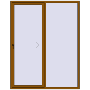 Buy Sliding patio doors 1750x2300 mm REHAU SYNEGO SLIDE GOLDEN OAK two-sided