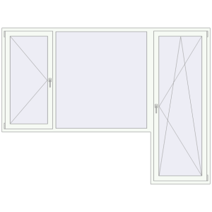 Buy Balcony doors 2800x2100 mm BALCONY DOOR REHAU SYNEGO RAL 9016 Traffic white two-sided
