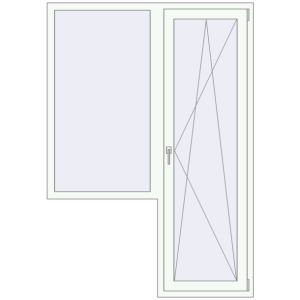 Plastic balcony door 1400x2000 mm With left side window. View from inside Buy Balcony doors 1400x2000 mm BALCONY DOOR REHAU EURO 70 RAL 9016 Traffic white two-sided