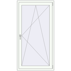 Plastic balcony door 930x1730 mm Single leaf. View from inside Buy Balcony doors 930x1730 mm BALCONY DOOR REHAU EURO 70 RAL 9016 Traffic white two-sided