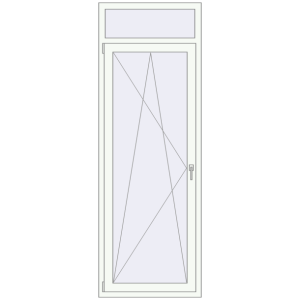 Plastic balcony door 800x2300 mm Single leaf with fanlight. View from inside Buy Balcony doors 800x2300 mm BALCONY DOOR REHAU EURO 70 RAL 9016 Traffic white two-sided