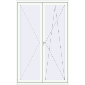 Buy Balcony doors 1390x2180 mm BALCONY DOOR REHAU SYNEGO RAL 9016 Traffic white two-sided