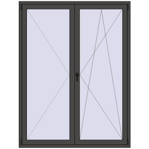 Buy Balcony doors 1600x2100 mm BALCONY DOOR REHAU SYNEGO BASALT_GREY two-sided