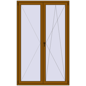 Buy Balcony doors 1440x2320 mm BALCONY DOOR REHAU SYNEGO GOLDEN OAK two-sided