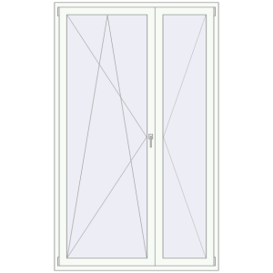 Buy Balcony doors 1470x2400 mm BALCONY DOOR REHAU SYNEGO RAL 9016 Traffic white two-sided