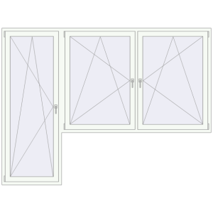 Drzwi balkonowe plastikowe 2800x2100 mm With right side window. Widok od środka Zamów teraz Drzwi balkonowe 2800x2100 mm BALCONY DOOR REHAU EURO 70 RAL 9016 Traffic white dwustronny