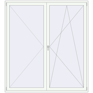 Buy Balcony doors 2050x2250 mm BALCONY DOOR REHAU SYNEGO RAL 9016 Traffic white two-sided