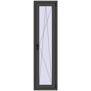 Drzwi balkonowe plastikowe 500x1900 mm Jednoskrzydłowe. Widok od środka Zamów teraz Drzwi balkonowe 500x1900 mm BALCONY DOOR REHAU EURO 70 BASALT_GREY dwustronny