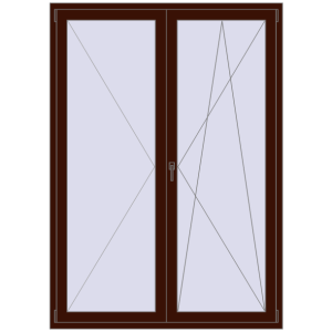 Buy Balcony doors 1500x2100 mm BALCONY DOOR REHAU EURO 70 BLACK_CHERRY two-sided