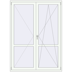 Buy Balcony doors 1500x2050 mm BALCONY DOOR REHAU EURO 70 RAL 9016 Traffic white two-sided