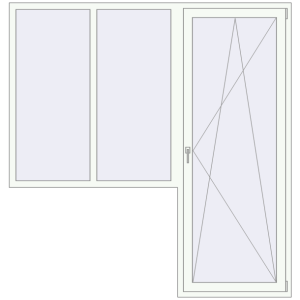 Buy Balcony doors 2110x2200 mm BALCONY DOOR REHAU EURO 70 RAL 9016 Traffic white two-sided