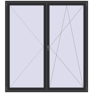 Buy Balcony doors 2000x2200 mm BALCONY DOOR REHAU EURO 70 ANTHRACITE_GREY_GLATT two-sided
