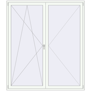 Buy Balcony doors 1970x2260 mm BALCONY DOOR REHAU SYNEGO RAL 9016 Traffic white two-sided