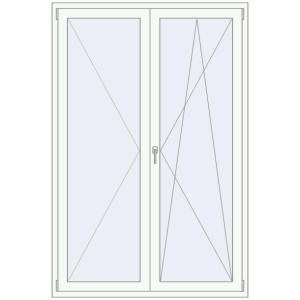 Buy Balcony doors 1435x2100 mm BALCONY DOOR REHAU SYNEGO RAL 9016 Traffic white two-sided