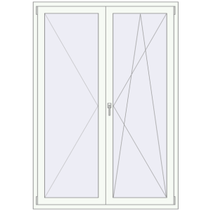 Buy Balcony doors 1400x2000 mm BALCONY DOOR REHAU EURO 70 RAL 9016 Traffic white two-sided