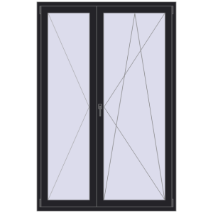 Buy Balcony doors 1400x2100 mm BALCONY DOOR REHAU SYNEGO BLACK_ULTI-MATT two-sided