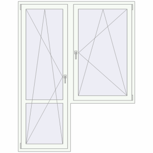 Buy Balcony doors 1670x2150 mm BALCONY DOOR REHAU SYNEGO RAL 9016 Traffic white two-sided