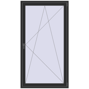 Buy Balcony doors 1100x2000 mm BALCONY DOOR REHAU SYNEGO BLACK_STRUCTURAL two-sided