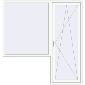 Buy Balcony doors 2000x2100 mm BALCONY DOOR REHAU SYNEGO RAL 9016 Traffic white two-sided