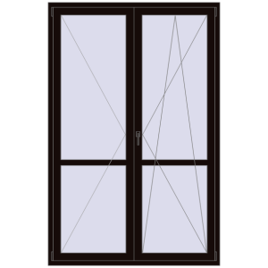 Buy Balcony doors 1500x2300 mm BALCONY DOOR REHAU EURO 70 BLACK_BROWN two-sided
