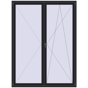 Zamów teraz Drzwi balkonowe 1800x2400 mm BALCONY DOOR REHAU SYNEGO BLACK_ULTI-MATT dwustronny